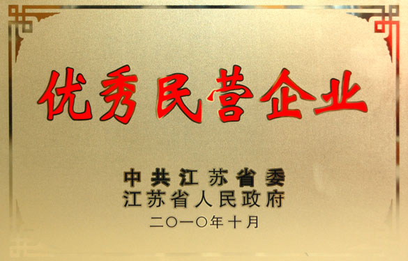 南宫NG28被评为“江苏省优异民营企业”