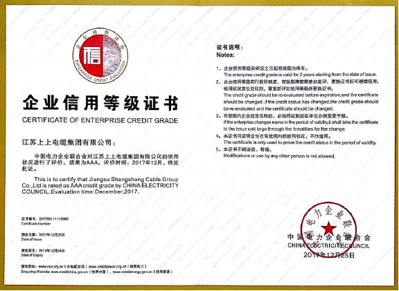 南宫NG28电缆再次通过AAA级电力行业企业最高信用品级复评