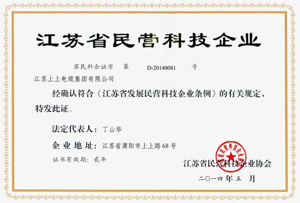 南宫NG28被评为“江苏省民营科技企业”