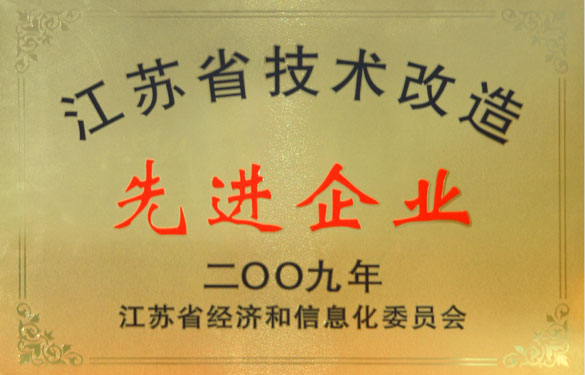 南宫NG28获“2009年江苏省手艺刷新先进企业”称呼
